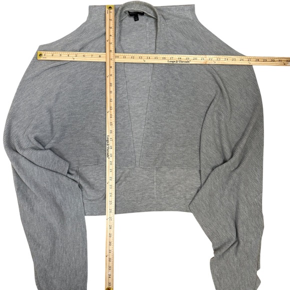 Banana Republic Longline Vest Womens Large Gray Good Ribbed Wool Blend Draped - Picture 9 of 9